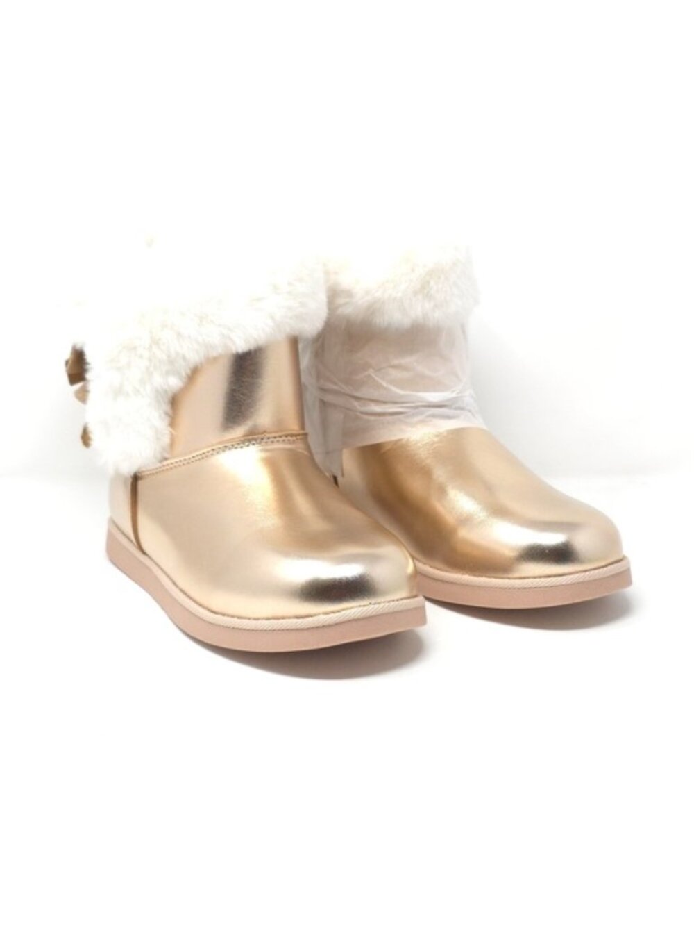 Juicy Couture JC-King 2 Winter Boots Rose Gold Metallic Faux Fur 10M